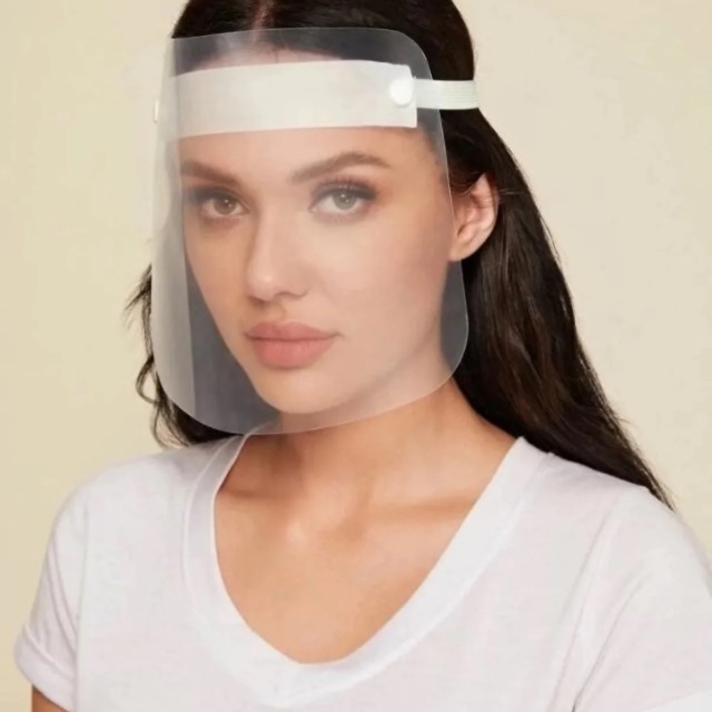 Plastic Full Face Mask Snaps On Sides Cotton Straps